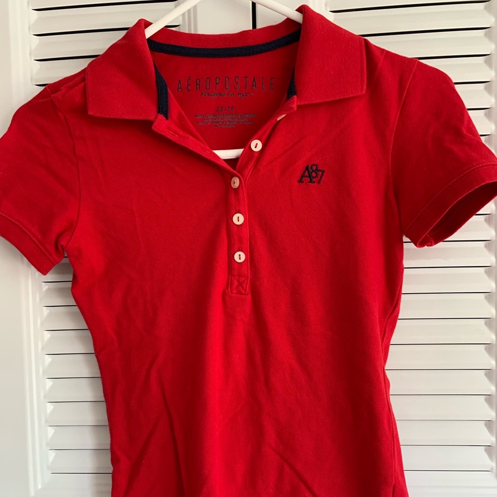 red aeropostale polo shirt